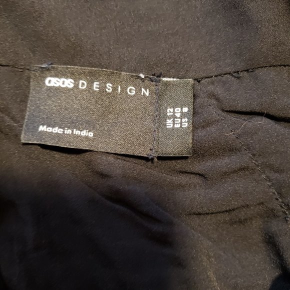 Asos Designs Black Ruched Detail Textured Chiffon Skirt Size 8 NWT - Picture 5 of 6